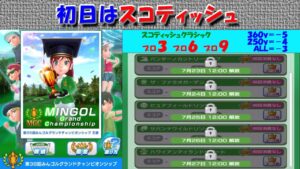 【みんｺﾞﾙ ｱﾌﾟﾘ】第３６回ＭＧＣ本戦実況20220722～★１ 初日 スコティッシュ